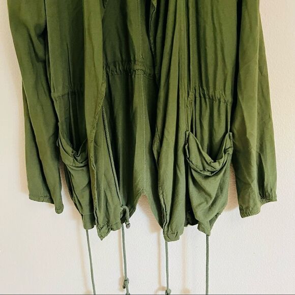 Band of Gypsies Women's Olive Green Hooded Boho Jacket Size Medium - Picture 2 of 9